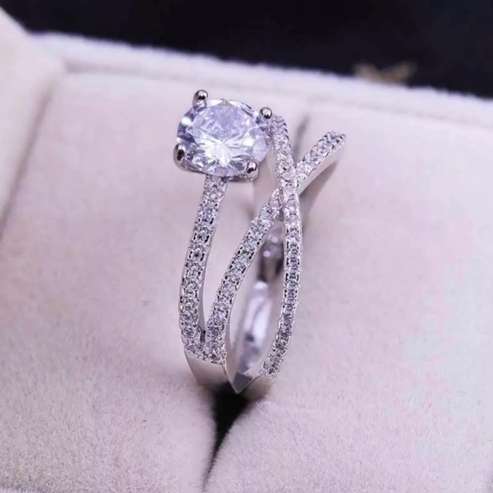 WHITE SAPPHIRE ETERNITY WRAP RING - Picture 4 of 5